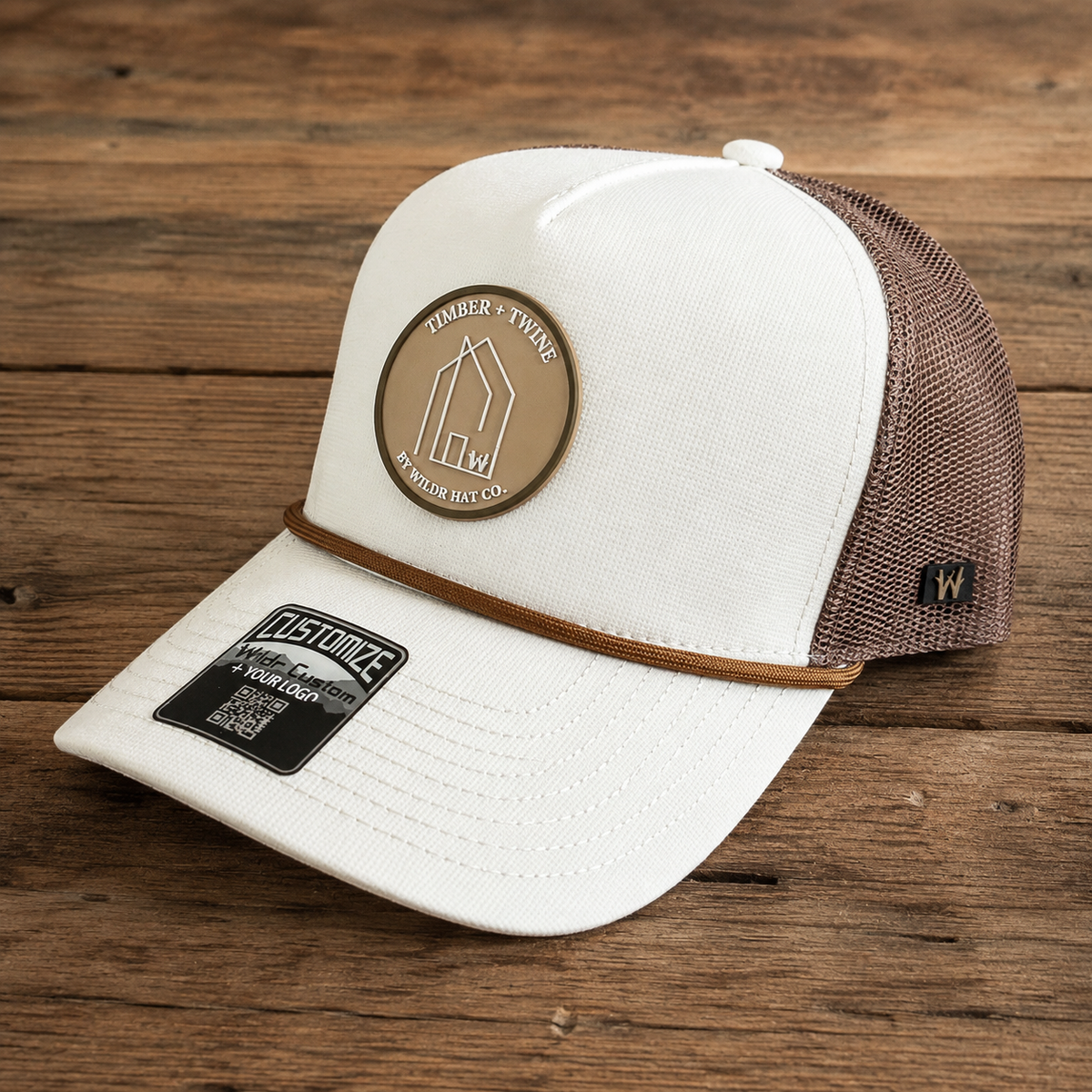 T&T x Wildr Signature Patch Hat — Weathered White + Saddle Brown